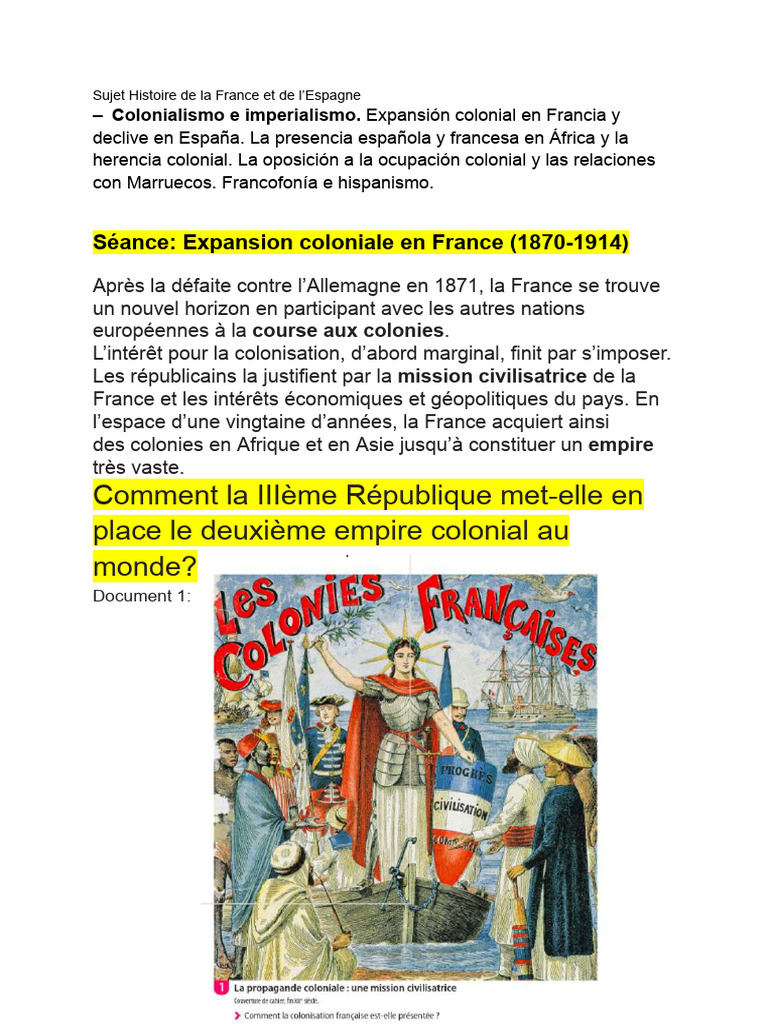 Expansion coloniale de la France (1870-1914) | PDF | Colonisation ...