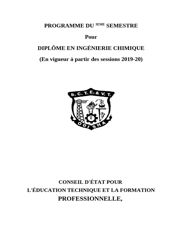 Programme de Diplôme en Génie Chimique | PDF | Chimie | Osmose