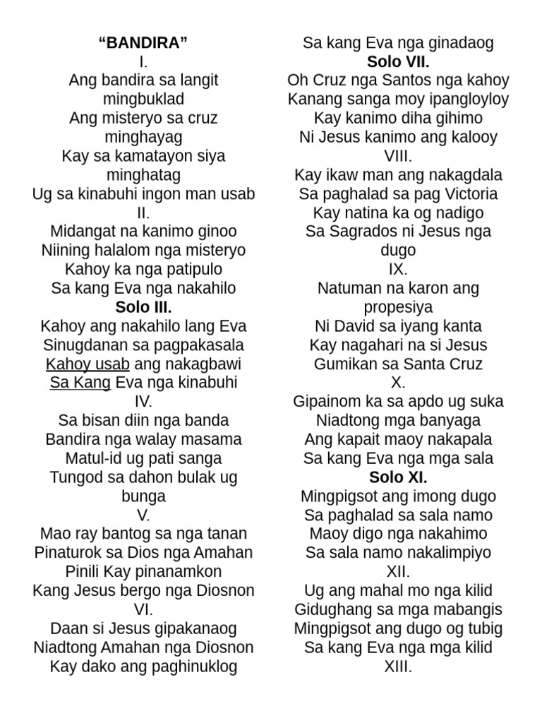 Bandira Song | PDF