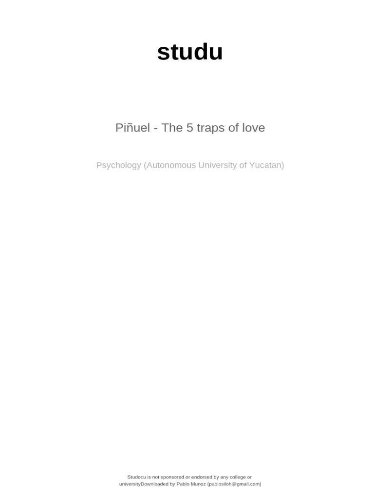 Understanding Love's 5 Traps | PDF | Narcissism | Love
