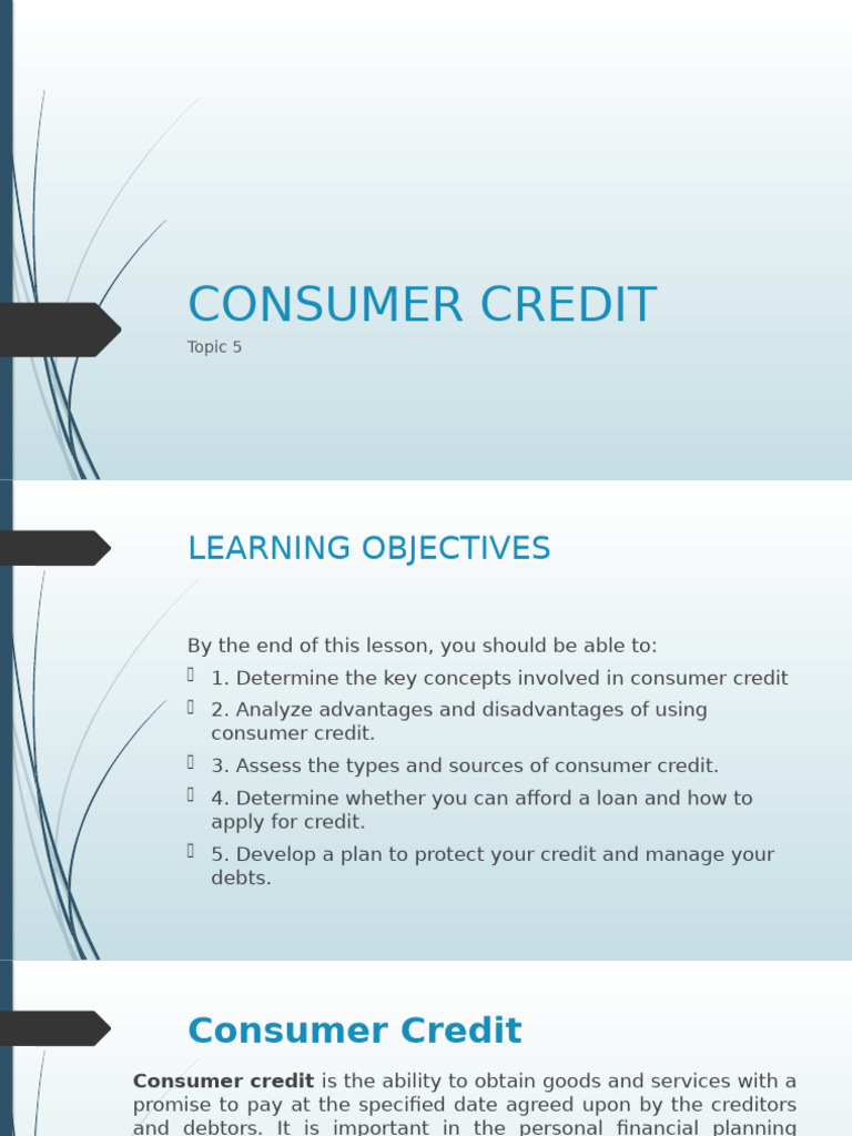 Understanding Consumer Credit Basics | PDF | Credit Card | Loans