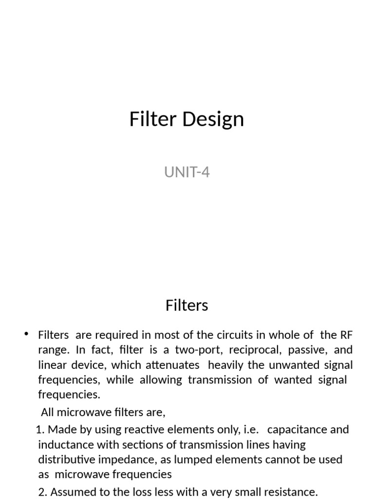 RF Filter Design Techniques Overview | PDF | Electronic Filter | Filter ...