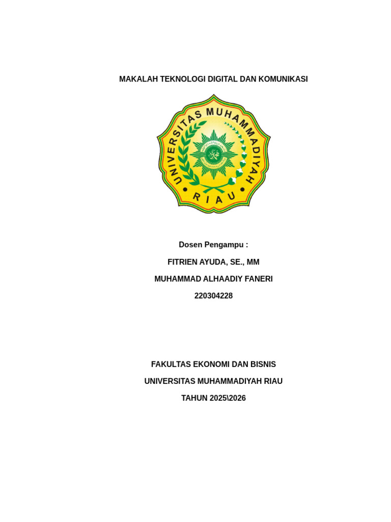 MAKALAH TEKNOLOGI DIGITAL DAN KOMUNIKASI (M.Alhadiy) | PDF