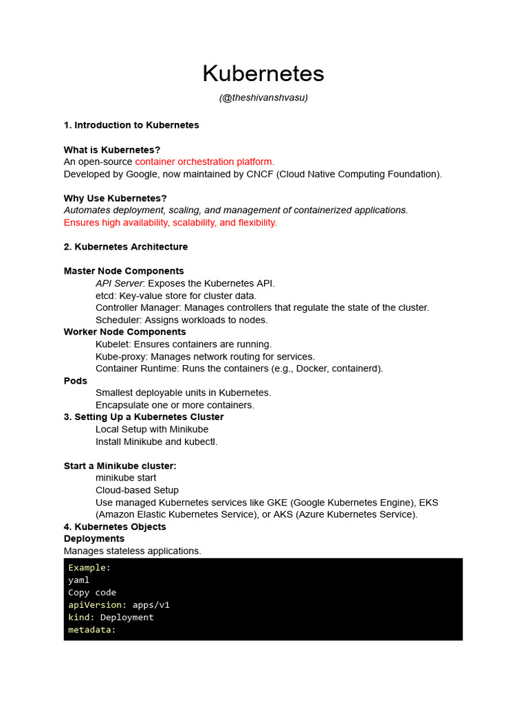 Kubernetes Setup and Deployment Guide | PDF | Computing | Computer Science