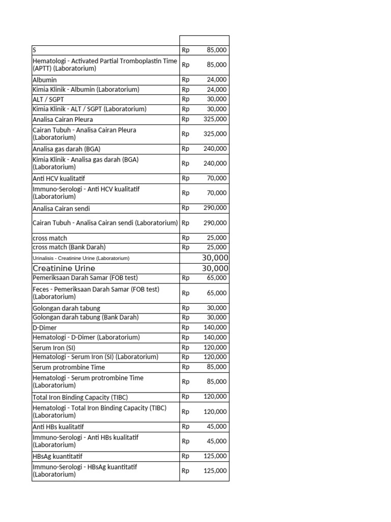 Lab Tests and Prices Overview | PDF | Medical Specialties | Immunology