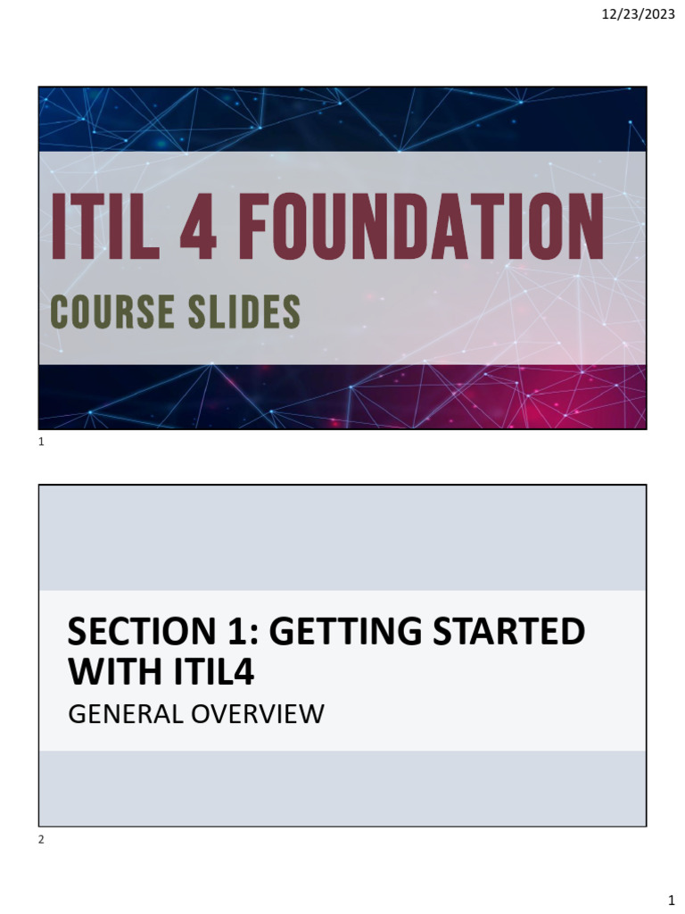 ITIL4+Section+1+All-Slides | PDF | It Service Management | Industrial ...