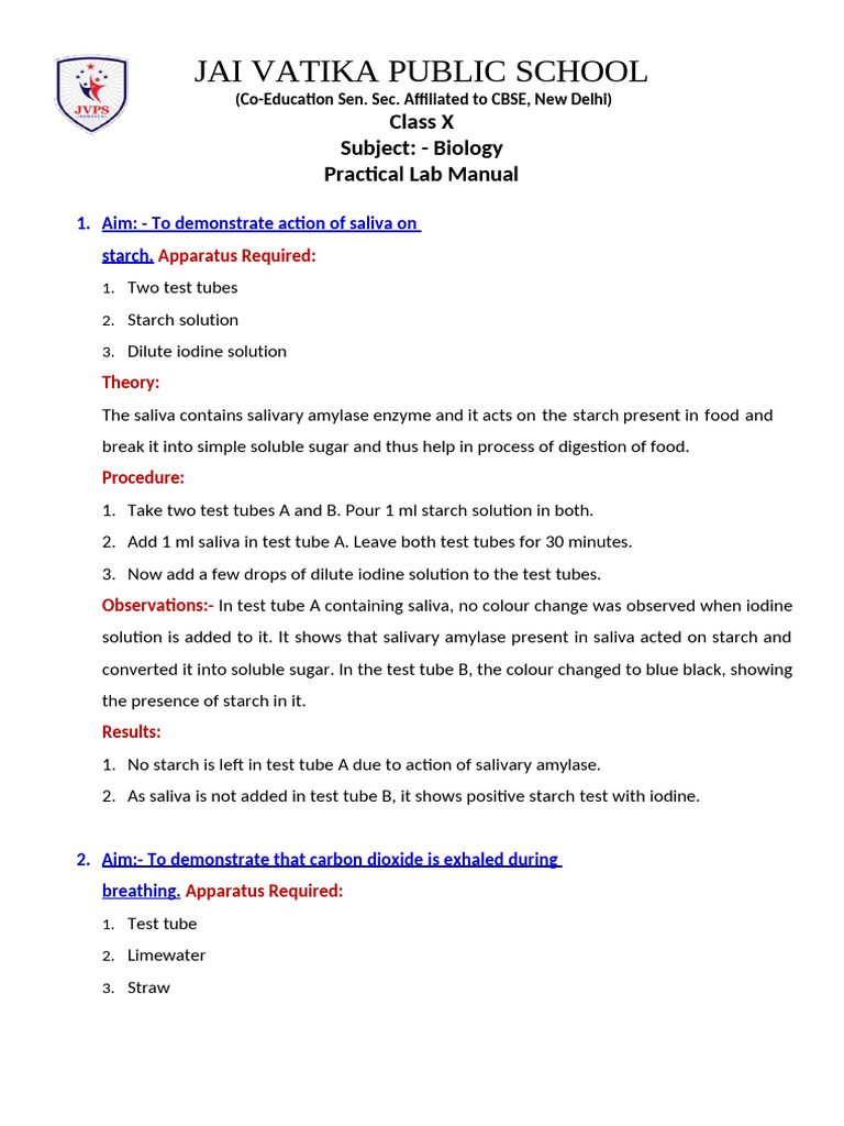 Resource 20240822174343 10th Class Lab Manual Biology | PDF