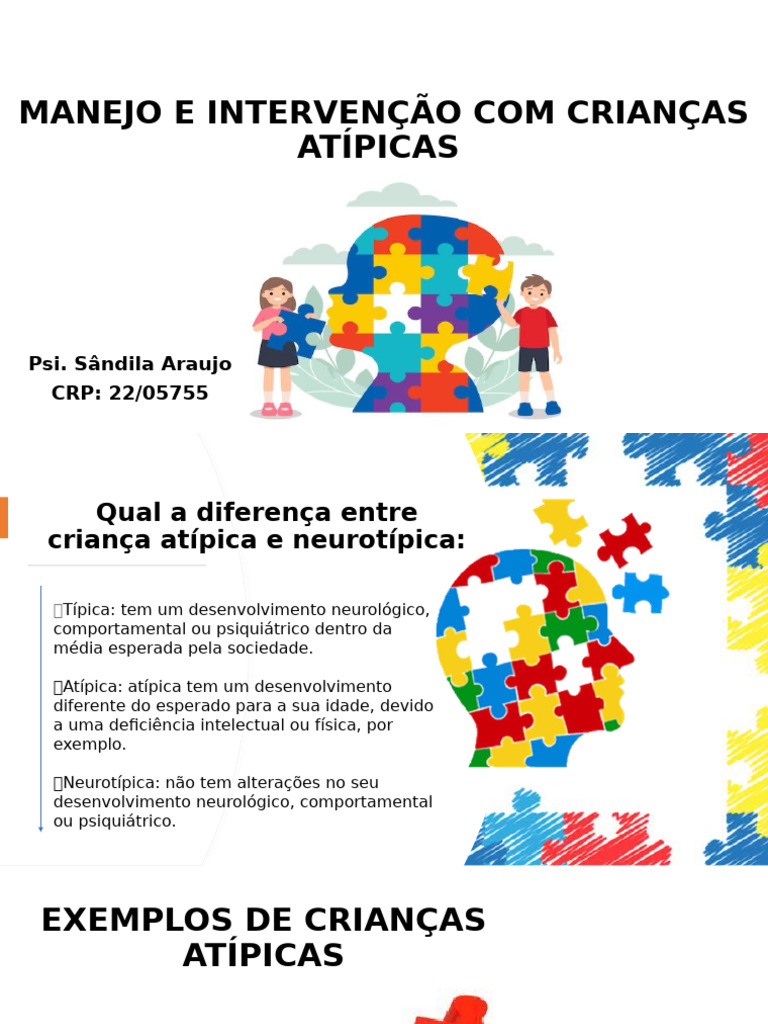 Manejo de Crianças Atípicas na Educação | PDF | Autismo | Transtorno de ...