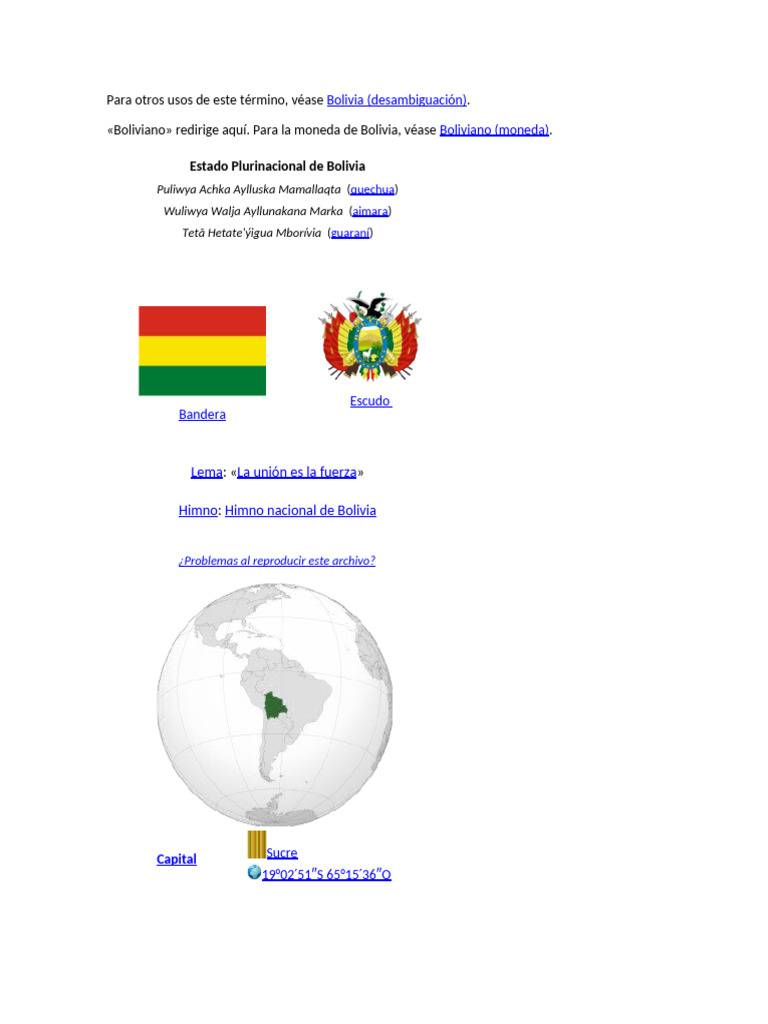 Historia y origen de Bolivia | PDF | Bolivia | América del Sur