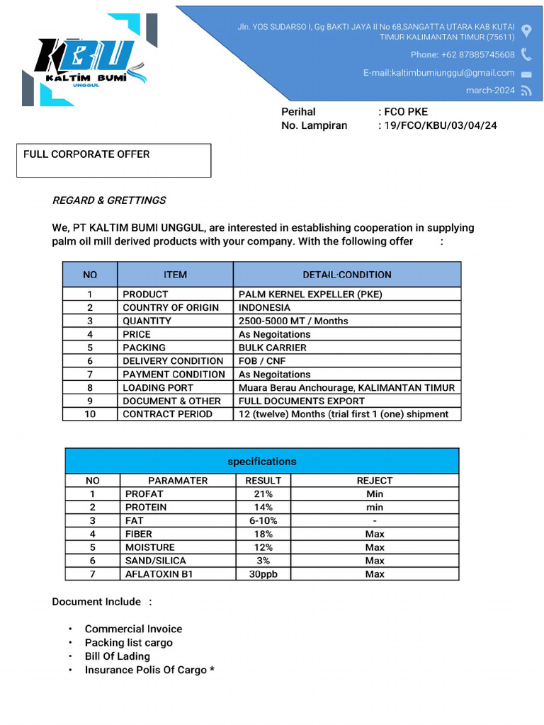 Full Corporate Offer PKE - 060417 | PDF