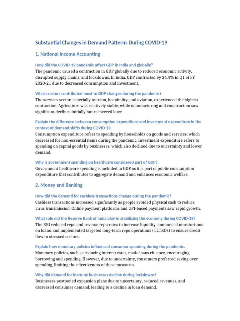COVID-19's Impact on Global Demand Patterns | PDF | Fiscal Policy ...