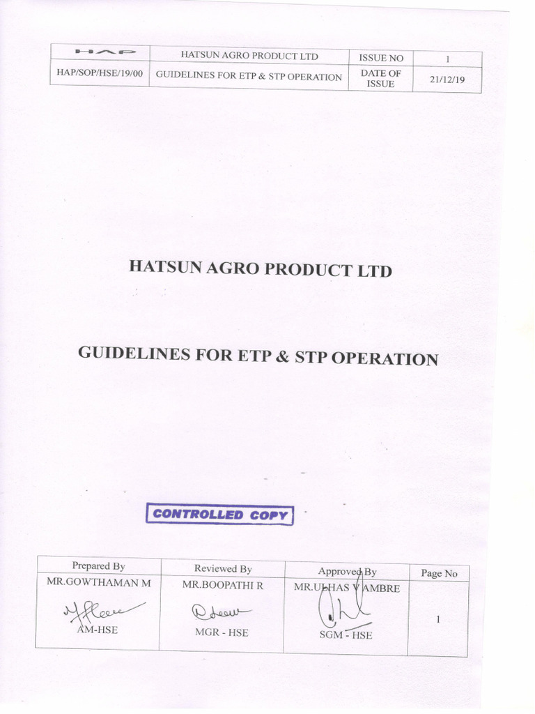 Guidelines For ETP & STP | PDF
