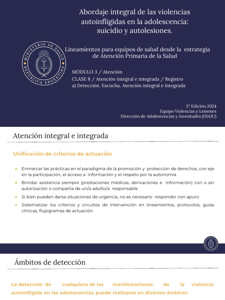 Abordaje Integral de Violencias en Adolescentes | PDF | Suicidio ...