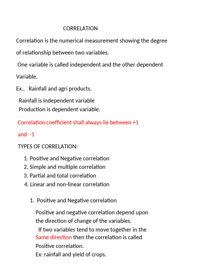 Correlation Types and Applications | PDF