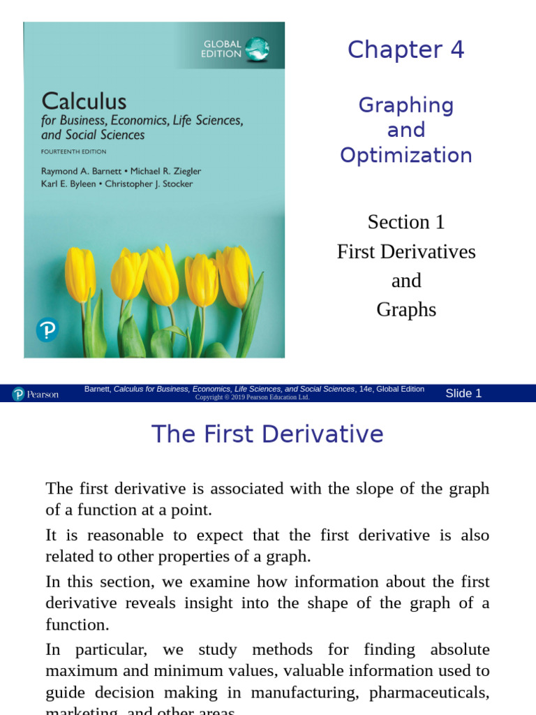 Chapter 4 - Section 4.1 - First Derivative | PDF | Applied Mathematics ...