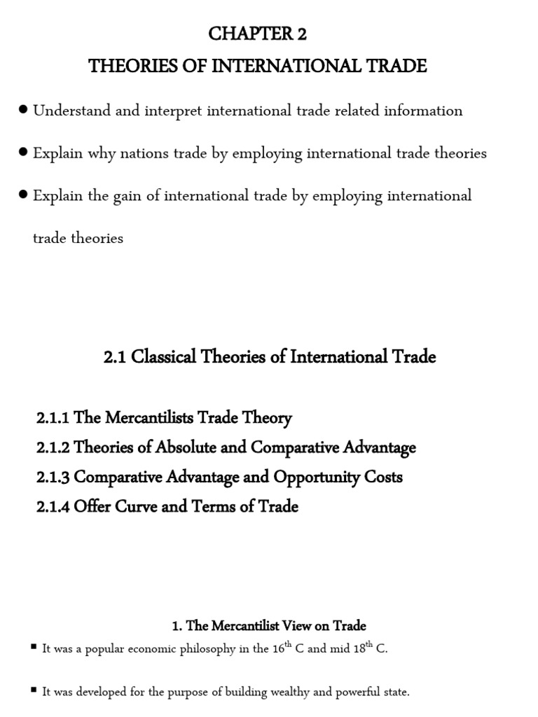 International Trade Theories Explained | PDF | Mercantilism ...
