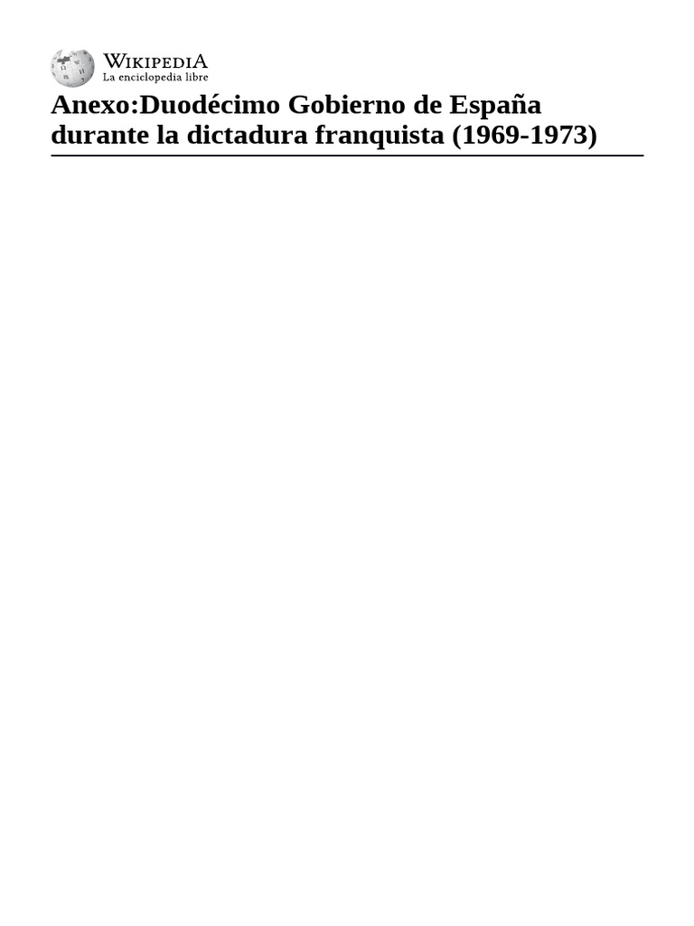 Duodécimo Gobierno de Franco (1969-1973) | PDF