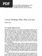 Critical Thinking What Why and How