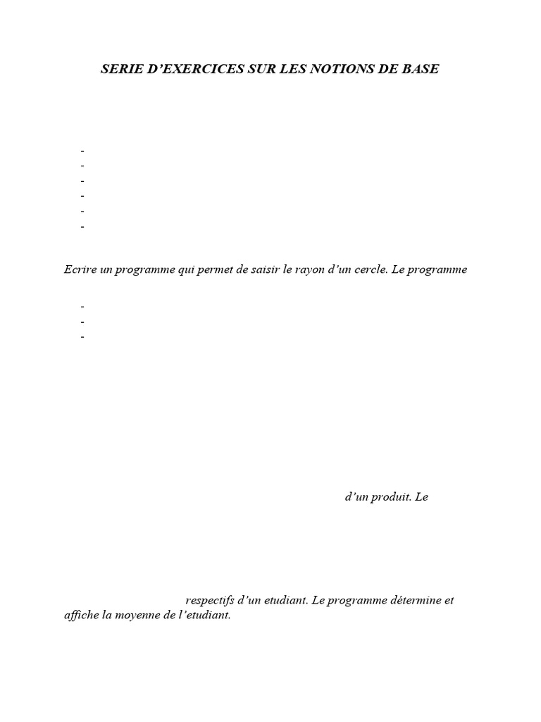 Exercices de programmation en C | PDF