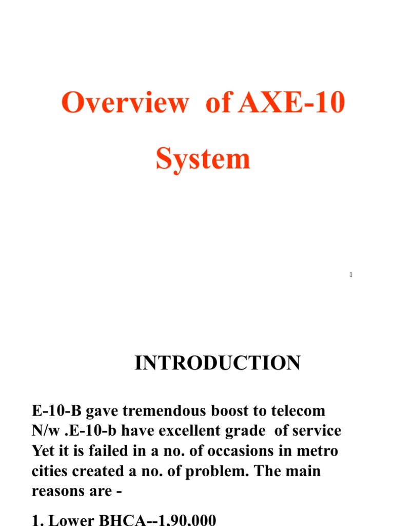 Overview of AXE-10 | PDF | Telephone Exchange | Application Software