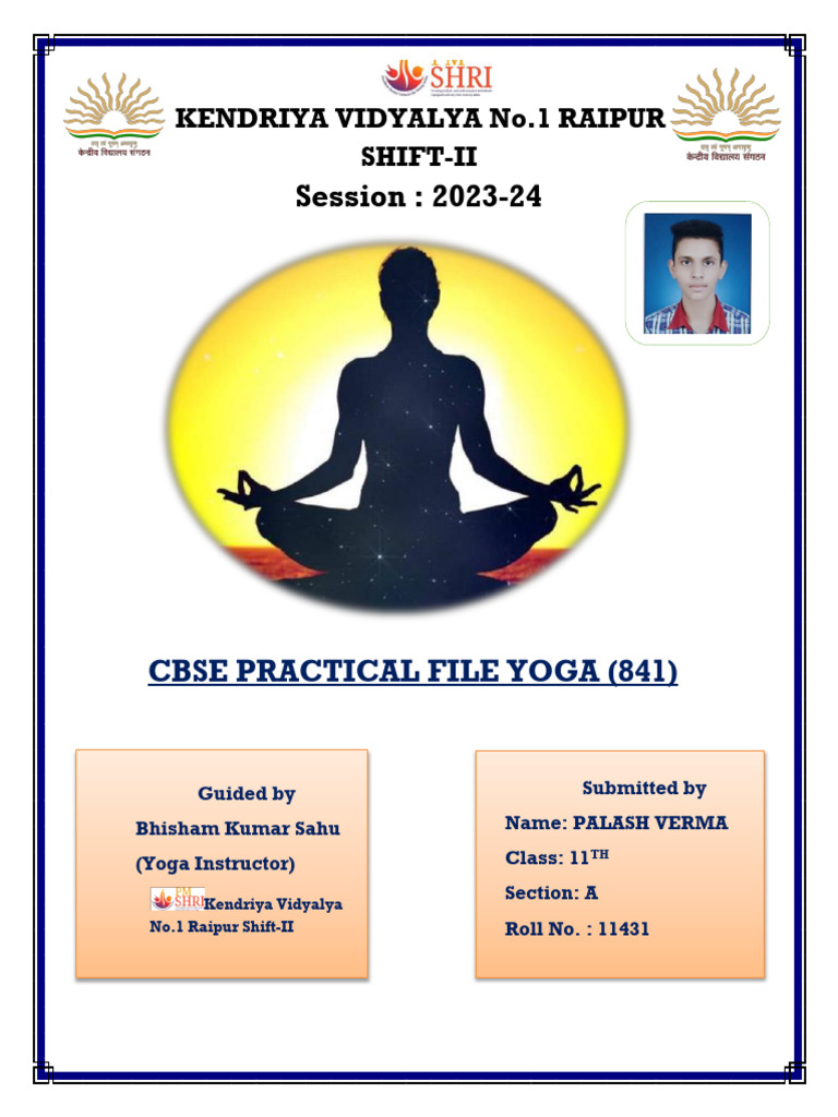 Yoga Practical File for Class 11 | PDF | Yoga | Asana