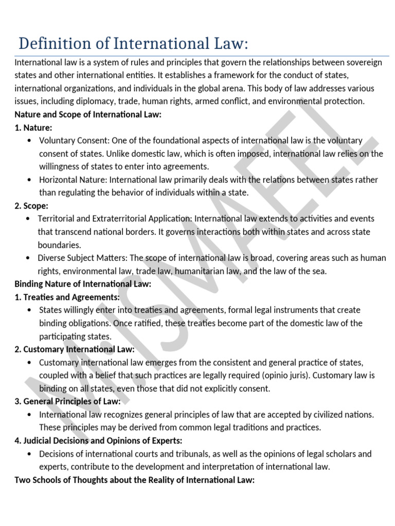 Overview of International Law Principles | PDF | Territorial Waters ...