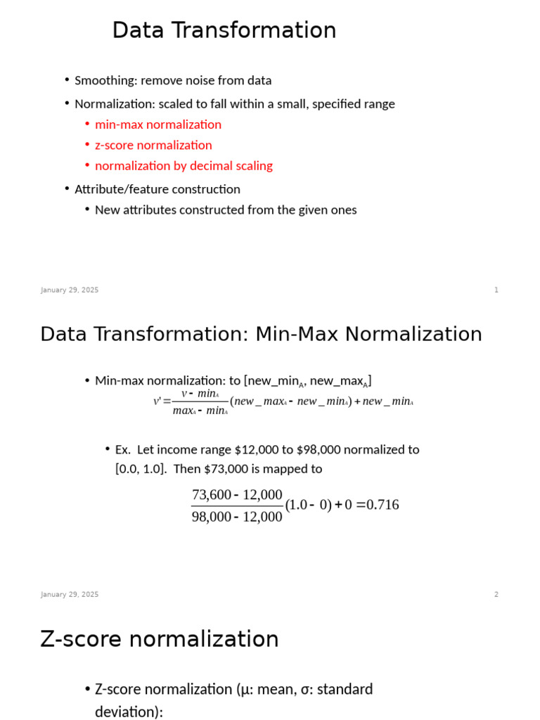 Data Transformation Techniques Explained | PDF