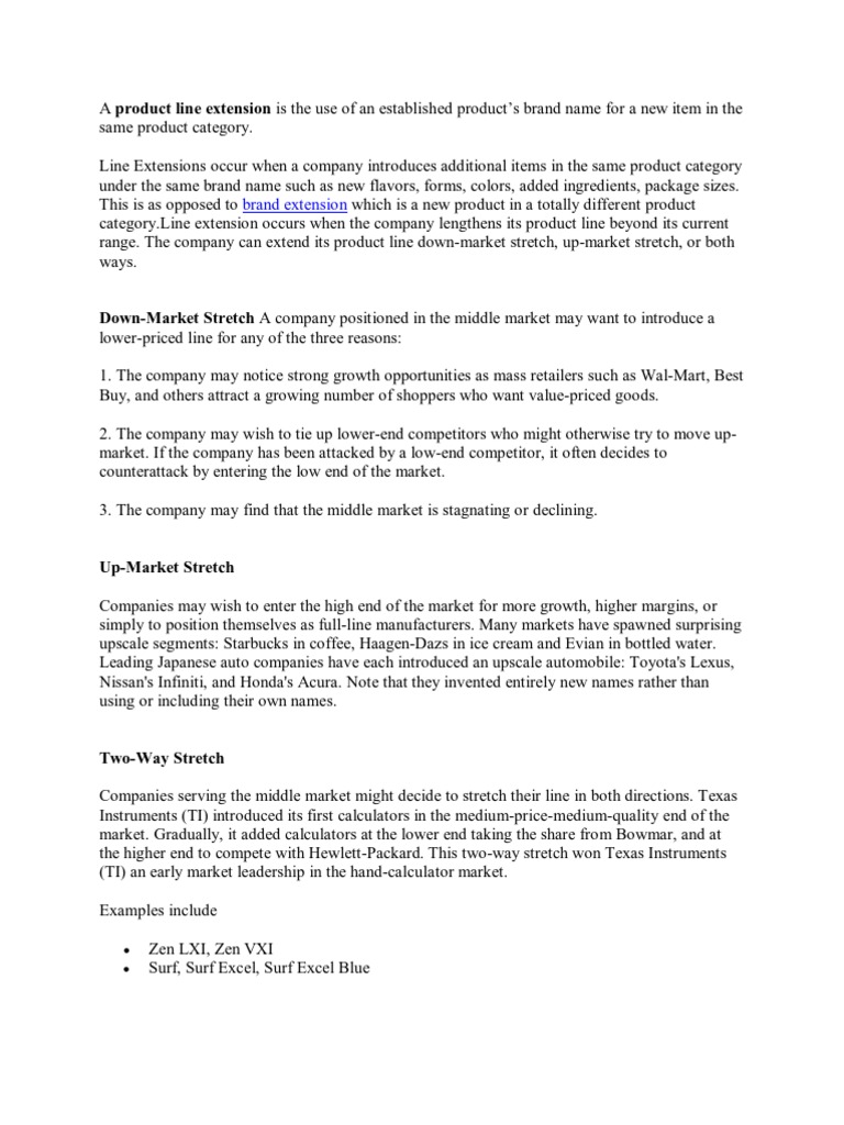 Understanding Product Line Extensions | PDF | Business | Finance ...