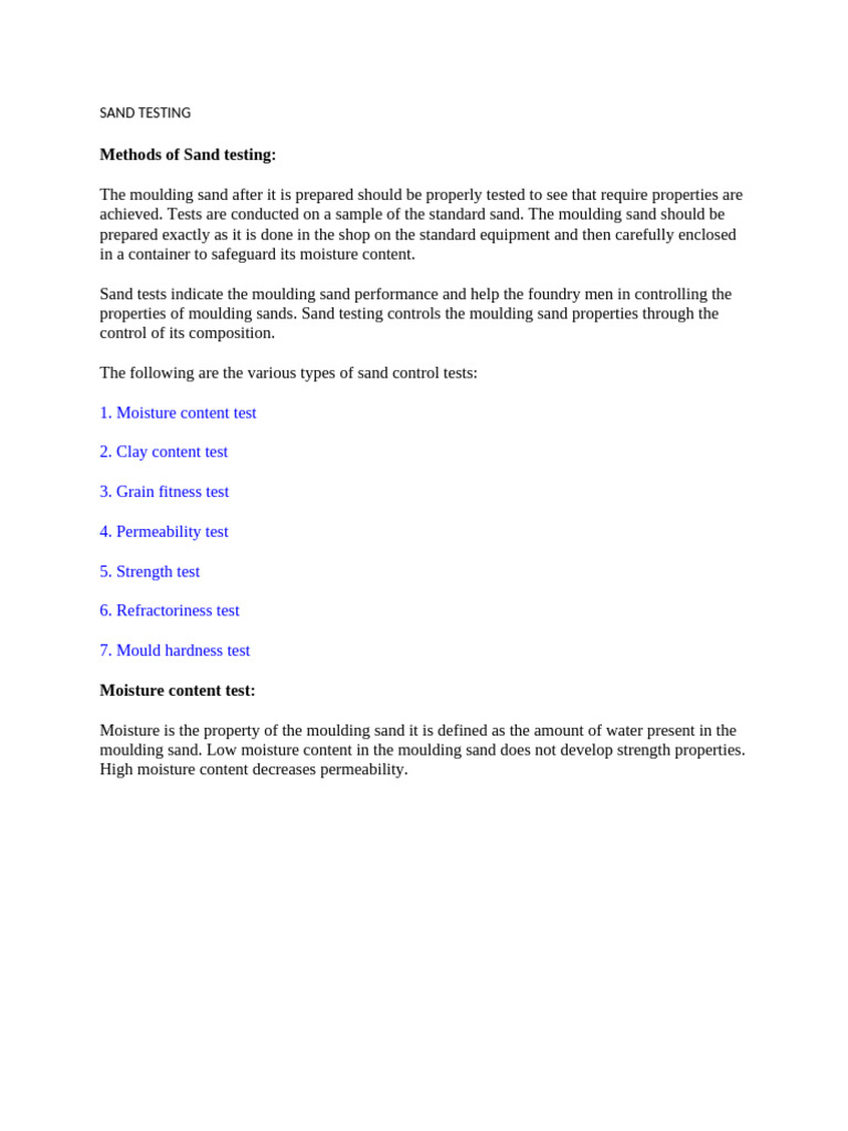 Sand Testing Methods Guide | PDF | Hardness | Sand