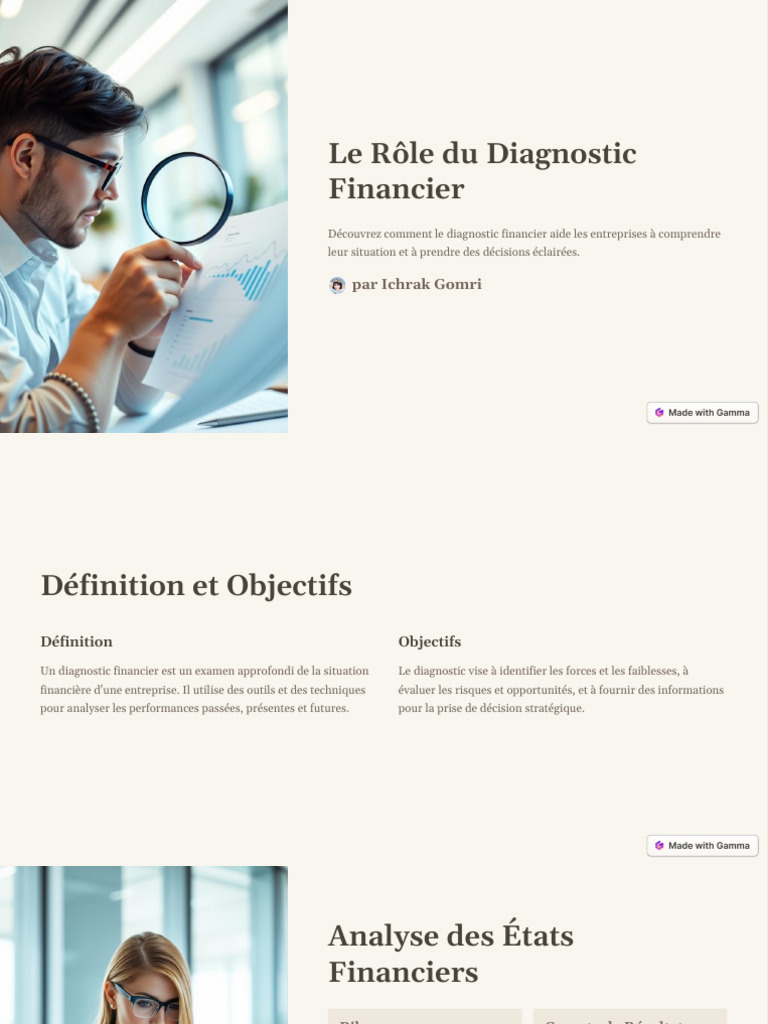 Rôle et Importance du Diagnostic Financier | PDF | Business | Économie ...