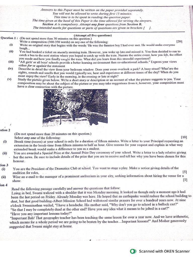 8 English Language Model Test Paper | PDF