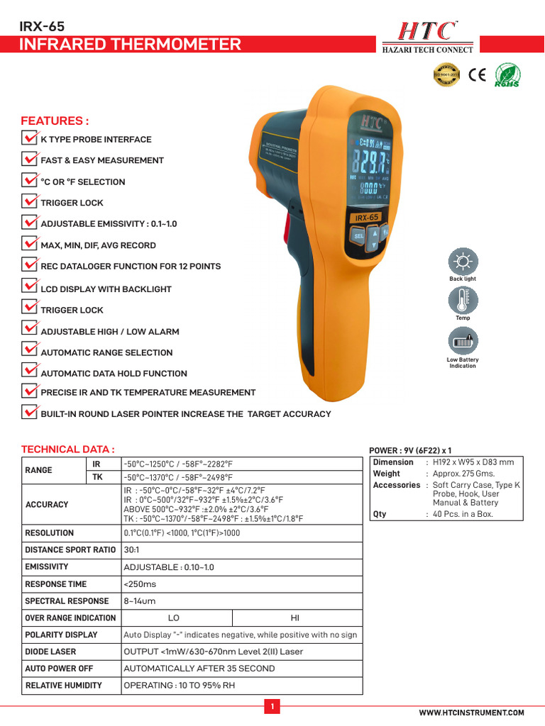 IRX-65 | PDF | Infrared | Equipment