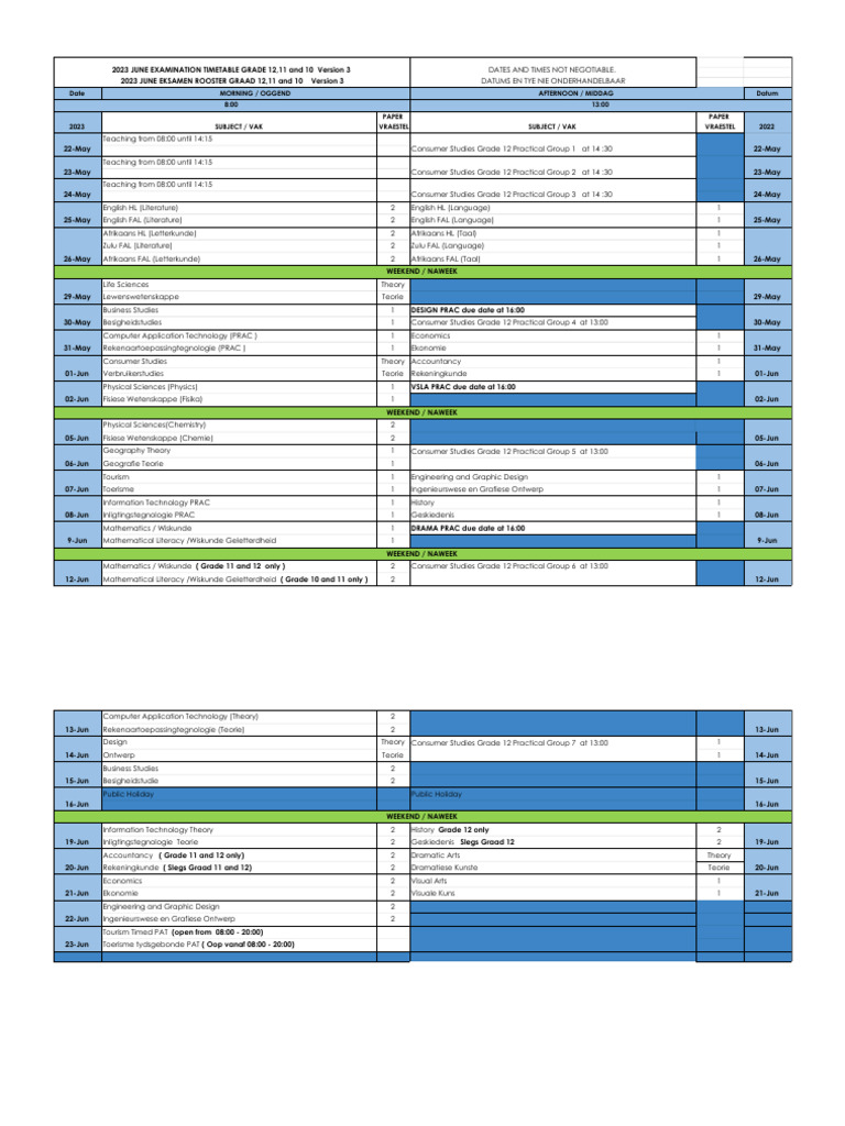 2023 June Examination Timetable | PDF | Liberal Arts Education | Science
