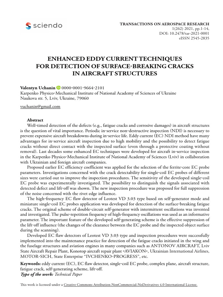 Enhanced Eddy Current Crack Detection | PDF | Inductor | Nondestructive ...