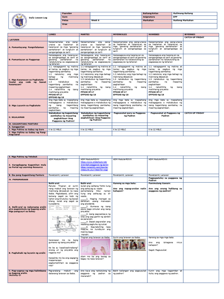 DLL Week 6 Q3 Epp 5 | PDF