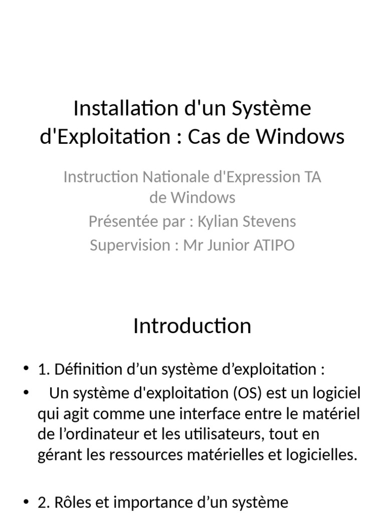 Installation de Windows : Guide Pratique | PDF