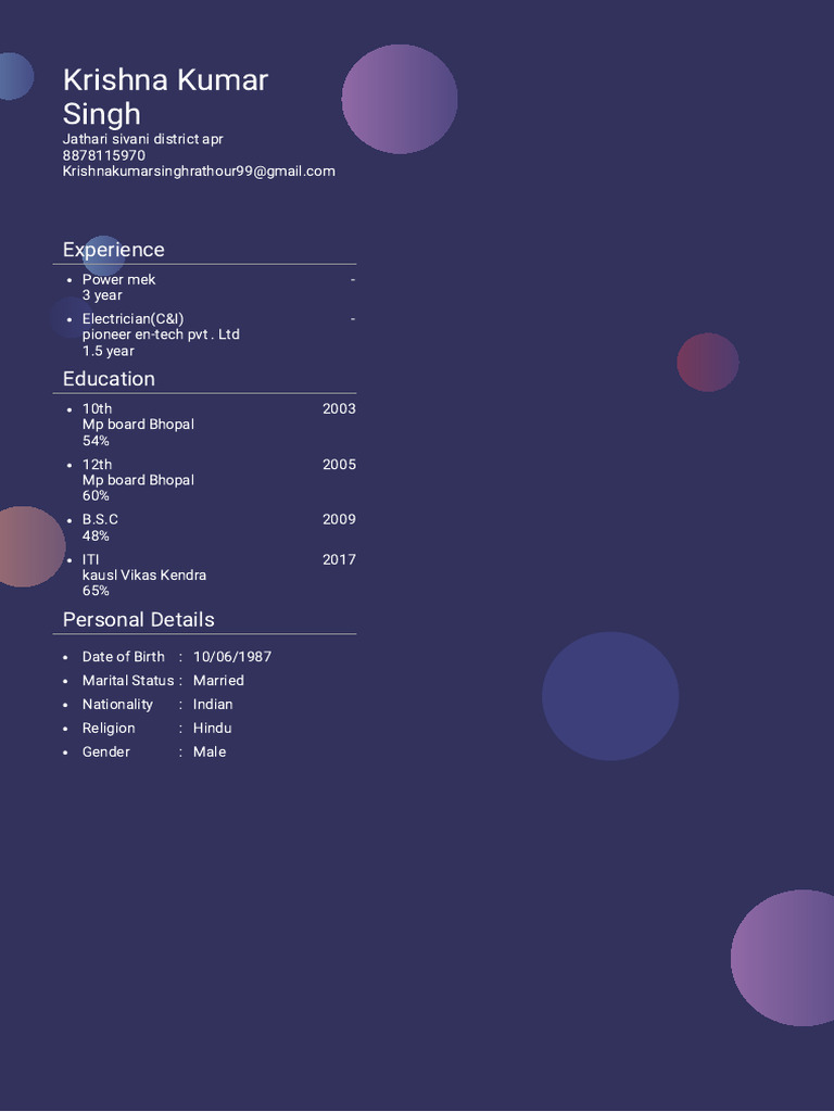 Krishna Kumar Singh's Resume Summary | PDF