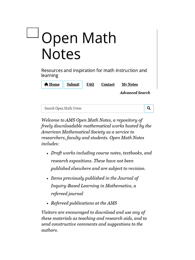 AMS Open Math Notes - Search Results | PDF | Statistics | Ring ...