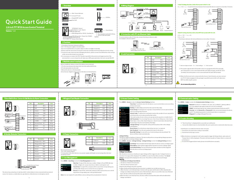 SC105 Quick Start Guide | PDF | Access Control | Power Supply