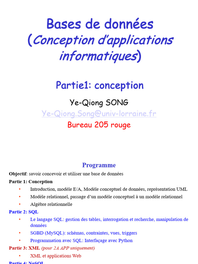 Conception et gestion de bases de données | PDF | Bases de données | NoSQL
