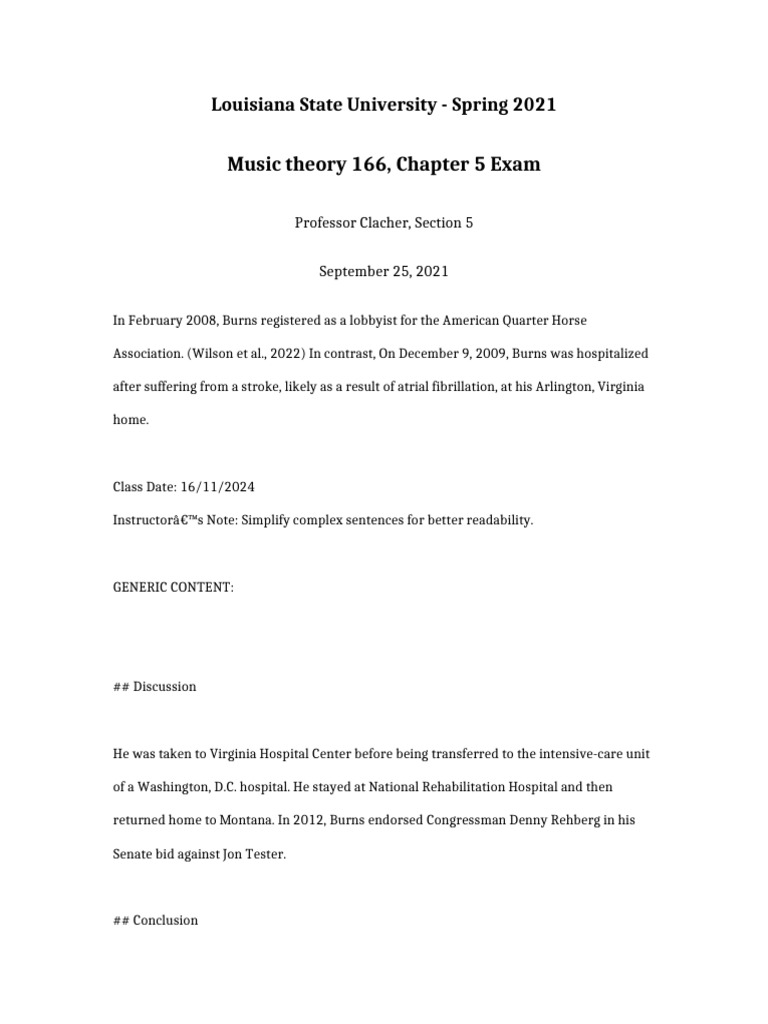 Music Theory 166 Chapter 5 Exam | PDF | Politics Of The United States ...