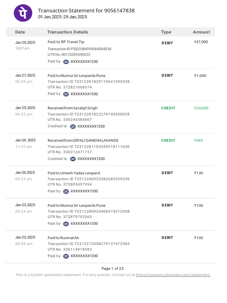 Transaction Summary for ID P2032484594584584538 | PDF | Debit Card ...