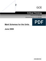 GCE Critical Thinking H052 H452 Mark Scheme Booklet June 09