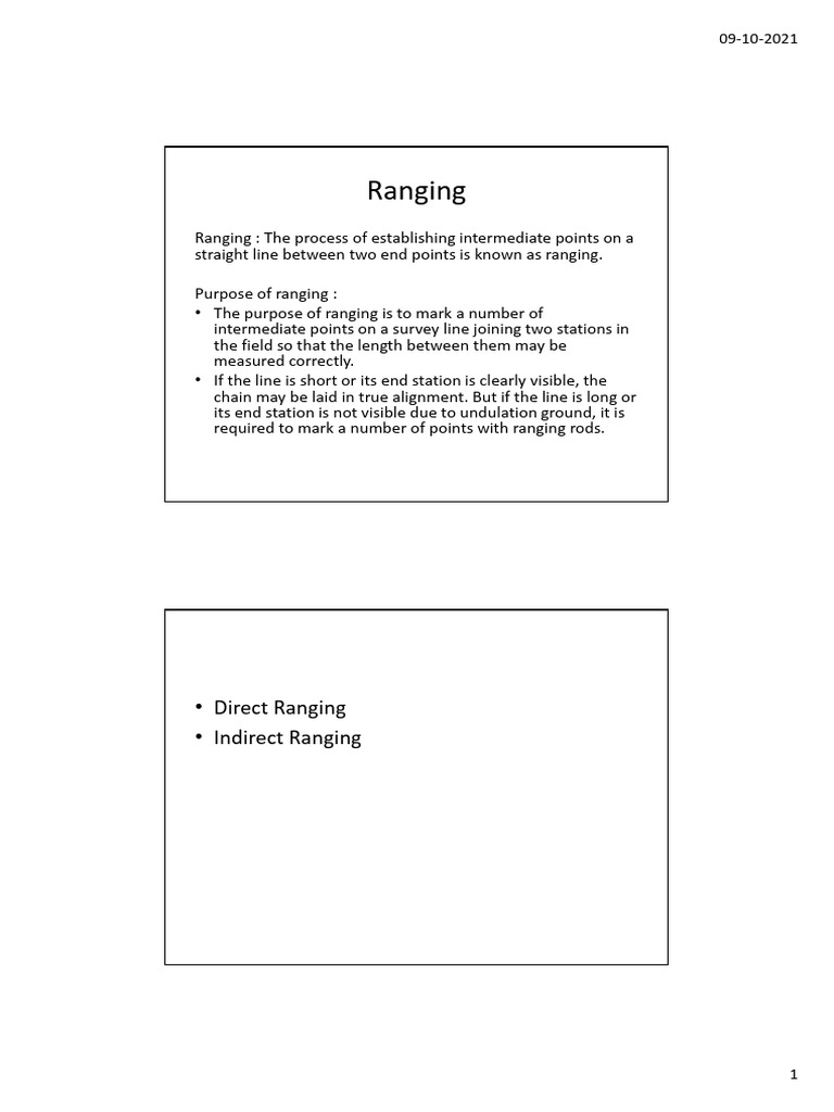 Ranging and Compass Survey Techniques | PDF | Compass | Surveying