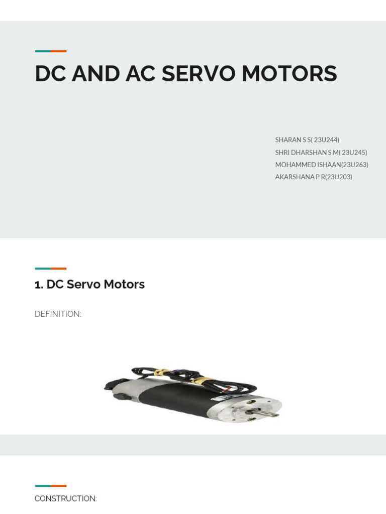 Overview of DC and AC Servo Motors | PDF | Electric Motor | Servomechanism