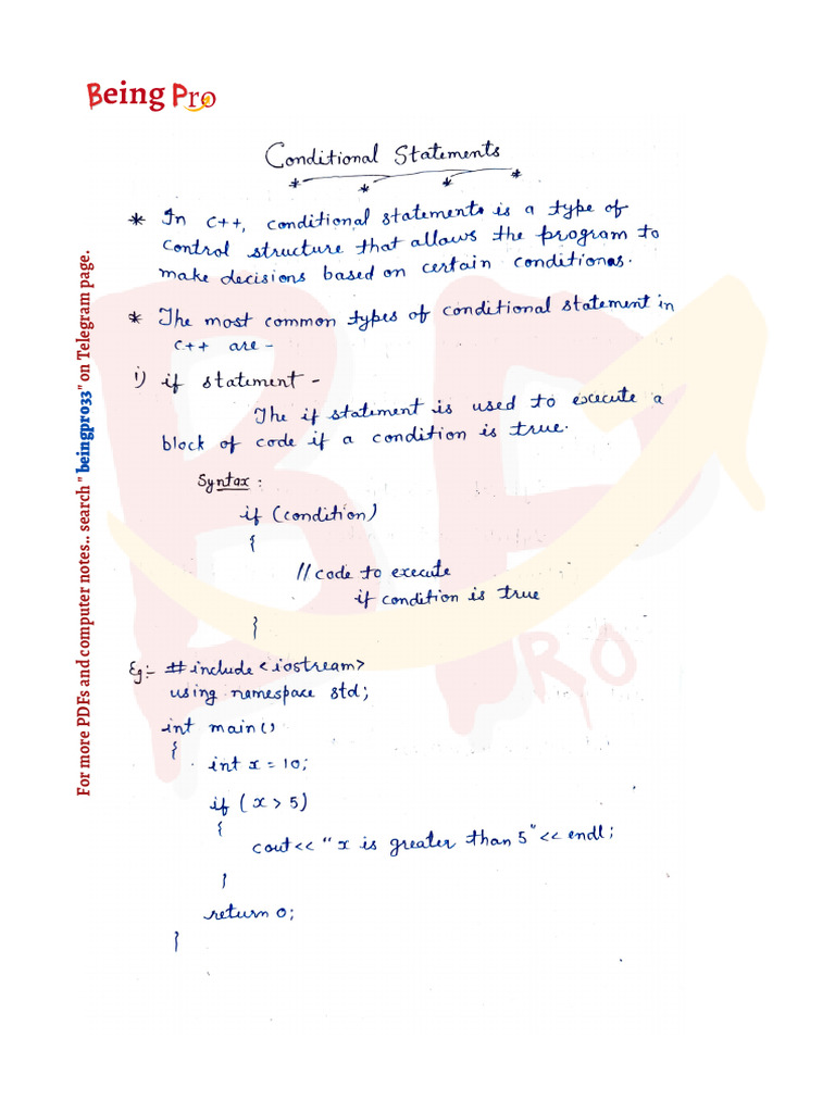 Conditional and Loops in C++ | PDF