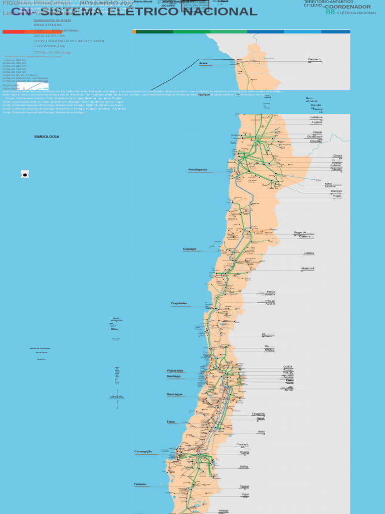 Linhas de Transmissão no Chile: Dados e Mapas | PDF | Chile