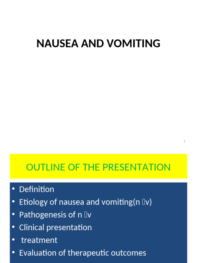 5.nausea and Vomiting | PDF | Nausea | Vomiting