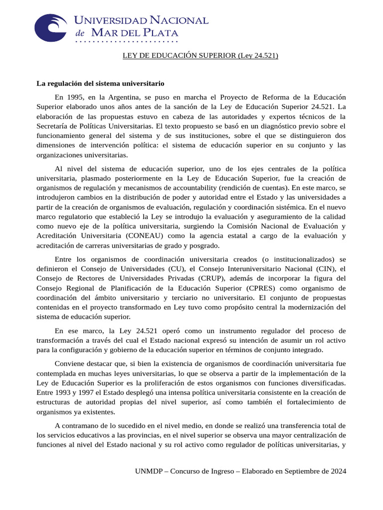 Ley de Educación Superior - Introducción | PDF | Gobierno