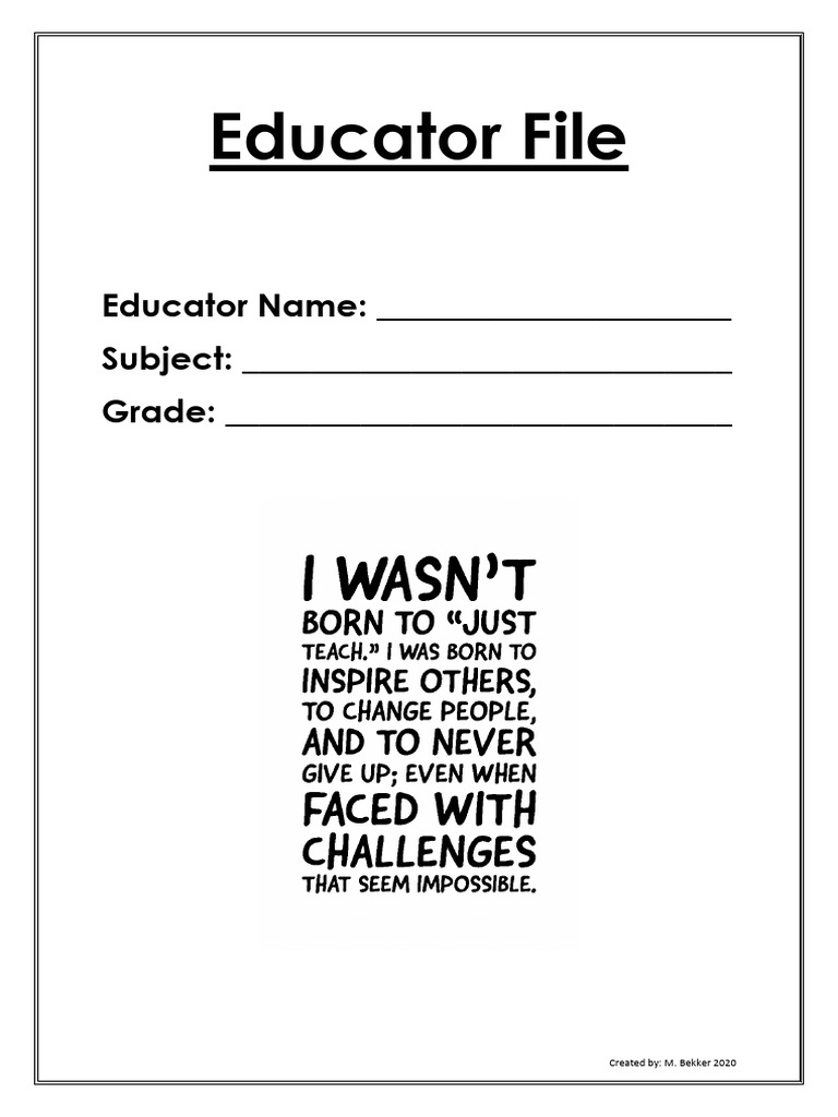 Educator File Organization Templates | PDF